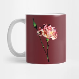 Carnations - Pink and White Carnation with Bud Mug